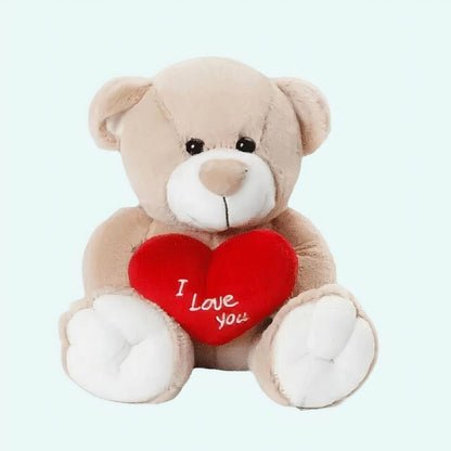 Peluche ours beige amour