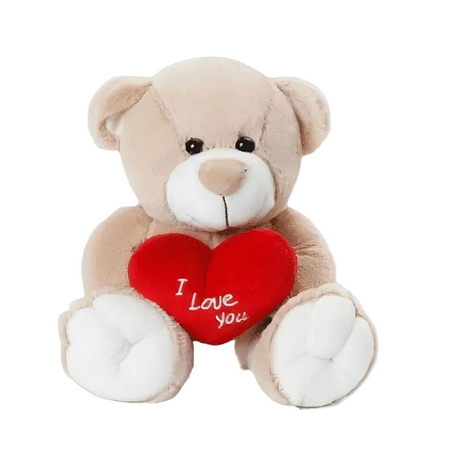 Peluche ours beige amour
