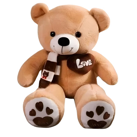 Peluche ours beige pleine d'amour