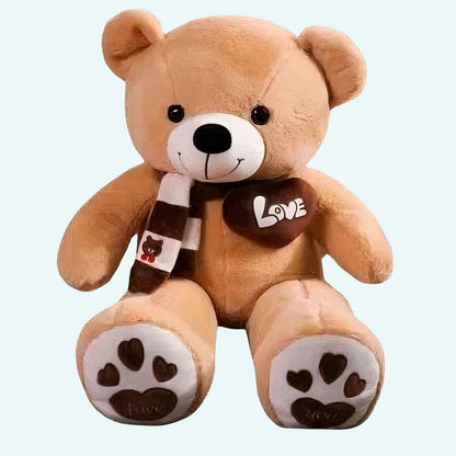 Peluche ours beige pleine d'amour