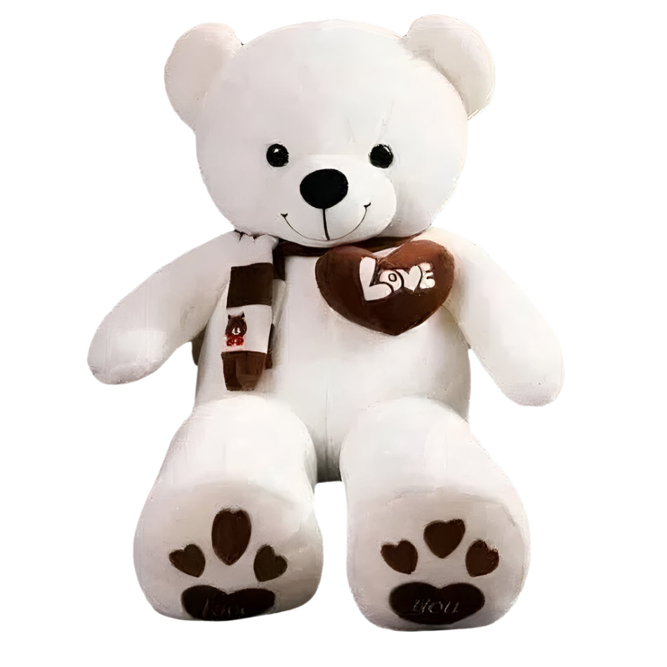Peluche ours blanc pleine d'amour
