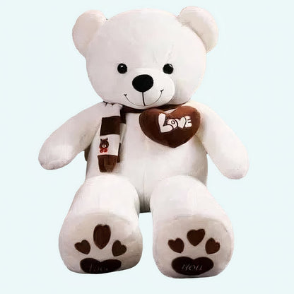 Peluche ours blanc pleine d'amour