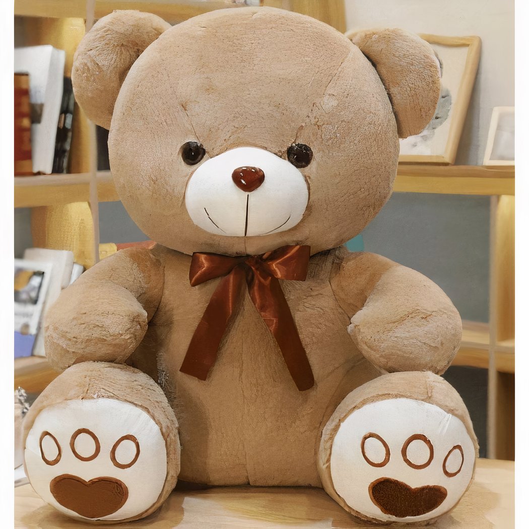 Peluche ours rose à croquer
