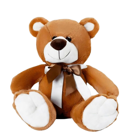 Peluche ours brun noeud