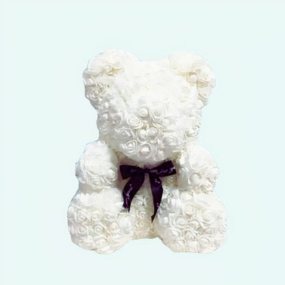 Peluche ours en fleurs Blanche