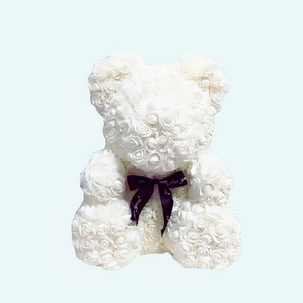 Peluche ours en fleurs Blanche