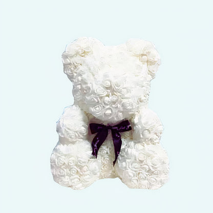 Peluche ours en fleurs Blanche