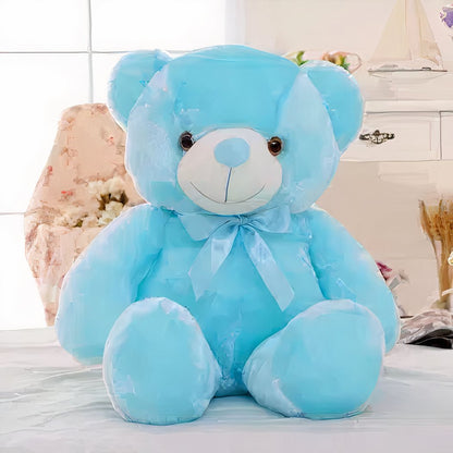 Peluche ours oreiller LED bleue