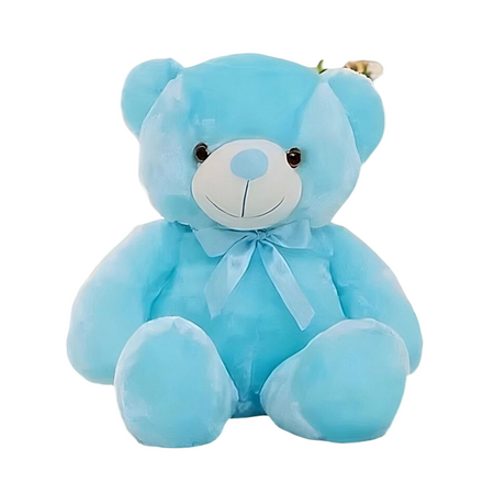 Peluche ours oreiller LED bleue