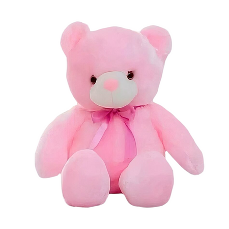Peluche ours oreiller LED rose