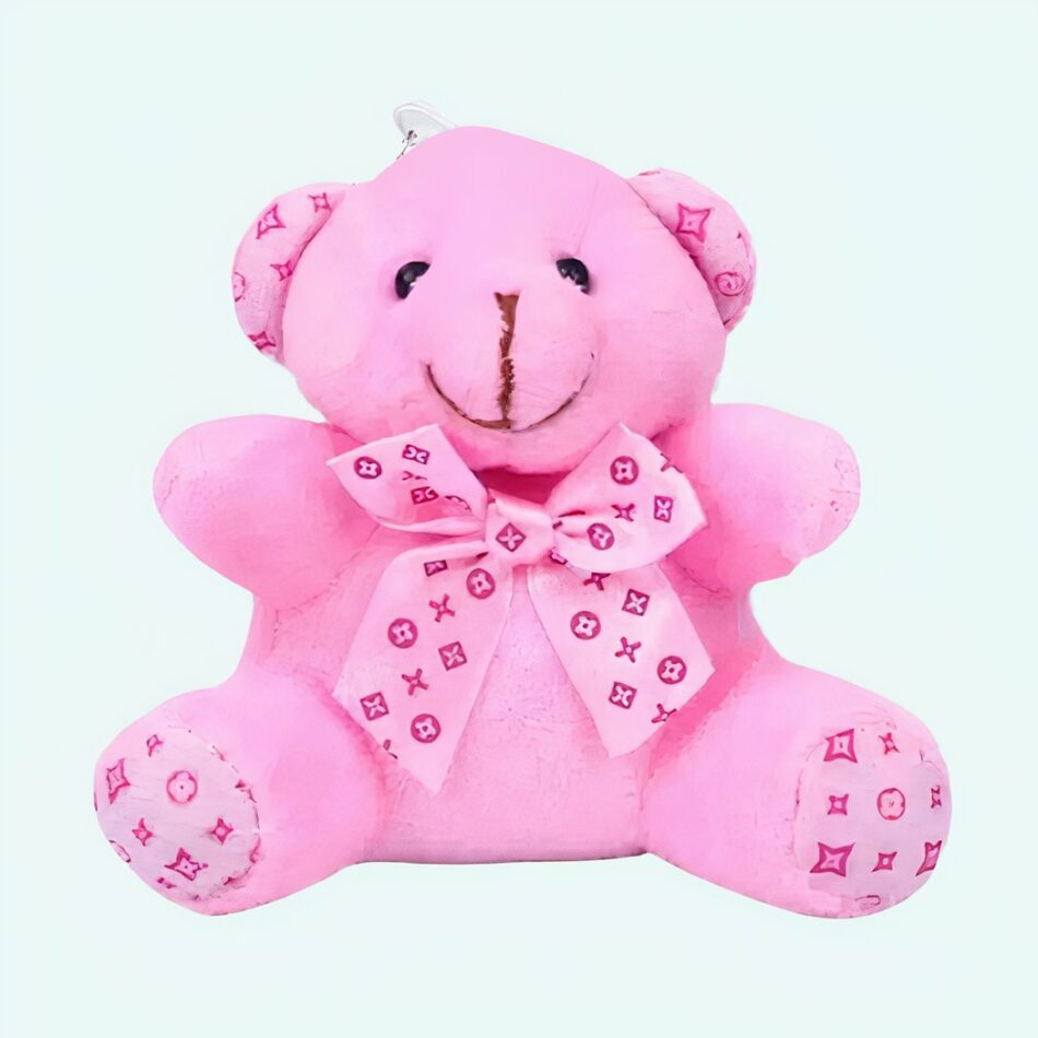 Peluche ours porte-clés rose