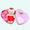 Peluche ours rose coffret amour