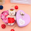 Peluche ours rose coffret amour