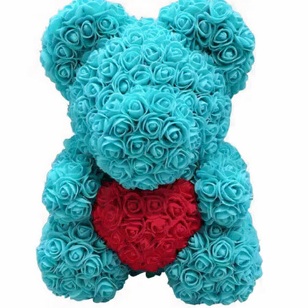 Peluche ours roses turquoises