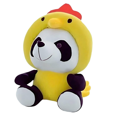 Peluche panda déguisé en poule