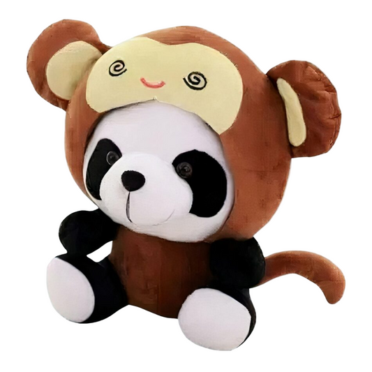 Peluche panda déguisé en singe
