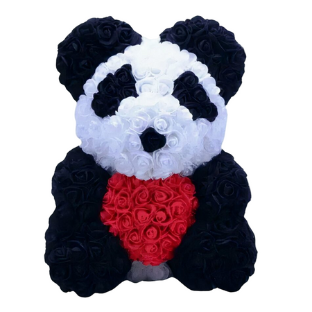 Peluche panda rose rouge