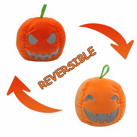 Peluche petite citrouille réversible, fluorescente