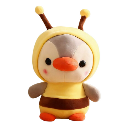 Peluche pingouin déguisé en abeille