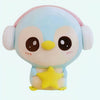Peluche pingouin bleu clair avec cache oreilles