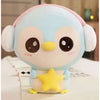 Peluche pingouin bleu clair avec cache oreilles