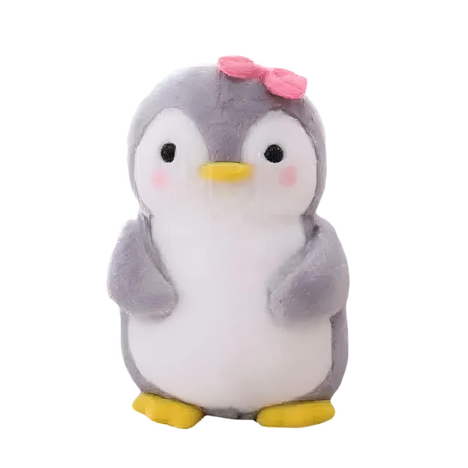 Peluche pingouin nœud rose