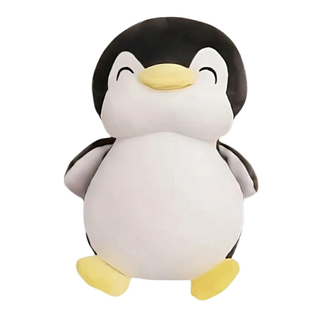 Peluche pingouin noir souriant