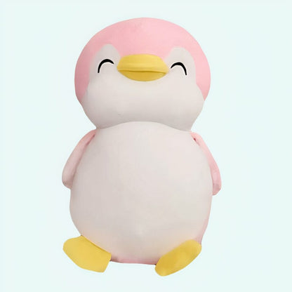 Peluche pingouin rose souriant