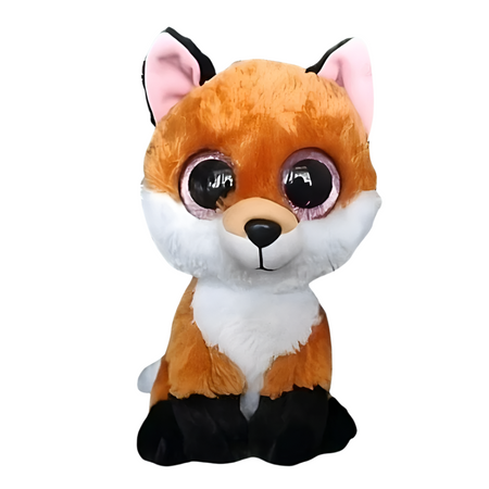 Peluche renard aux grands yeux noirs