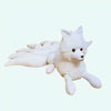 Peluche renard blanc à poil doux