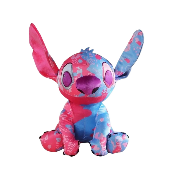 Peluche Stitch colorée rose et bleu clair Disney pour enfant