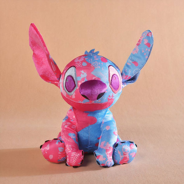 Peluche Stitch colorée rose et bleu clair Disney pour enfant