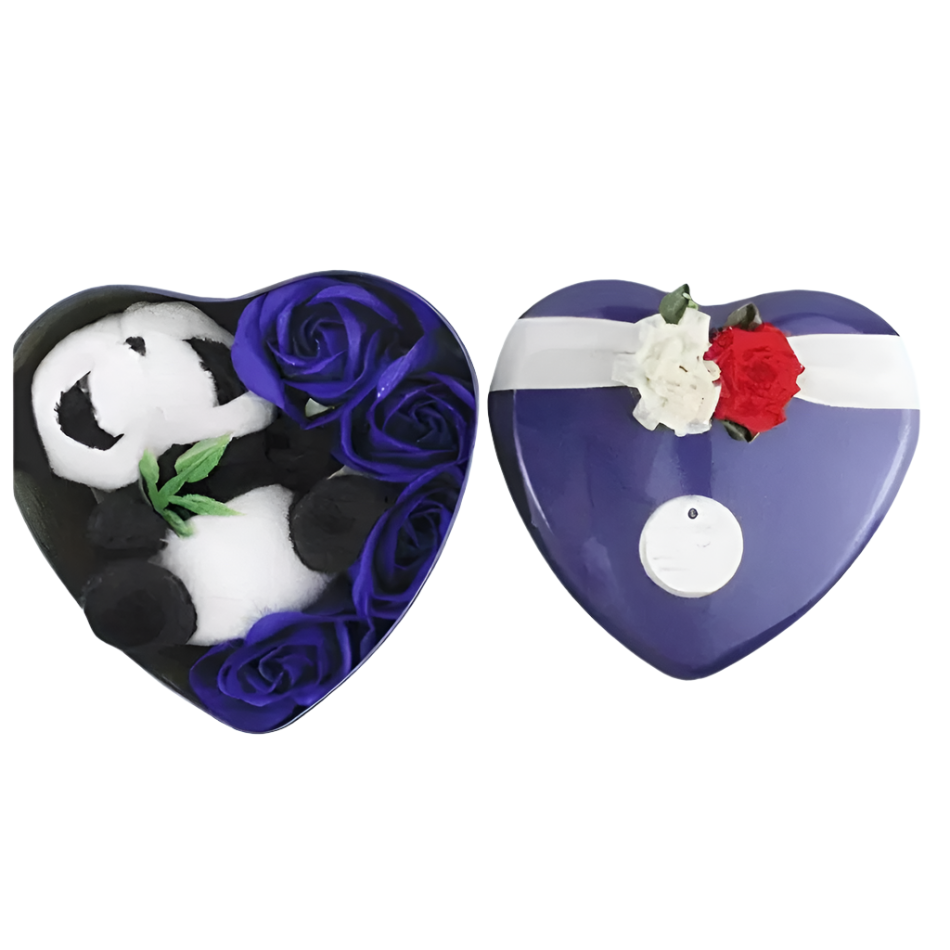 Peluche Stitch yeux cœur coffret amour