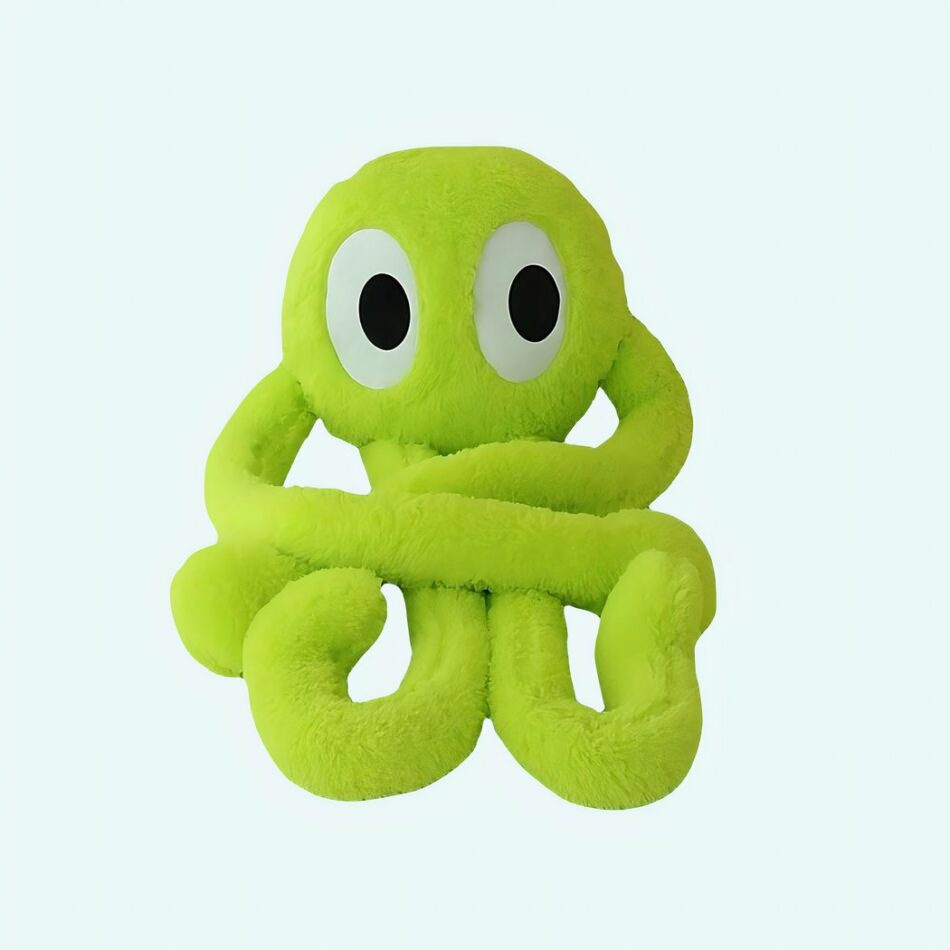 Peluche adorable de pieuvre géante verte