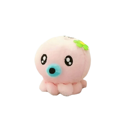 Peluche adorable pieuvre porte-clés rose