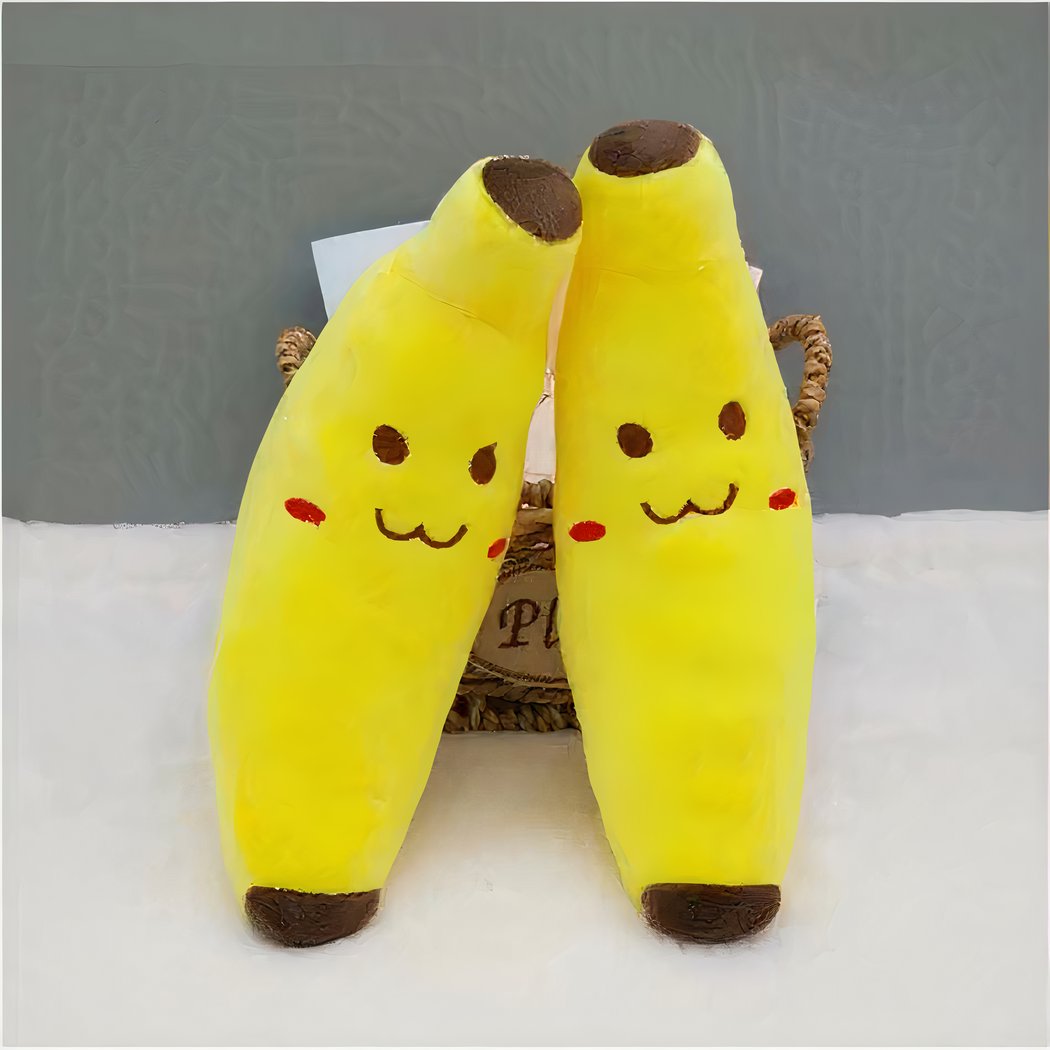 Peluche banane souriante