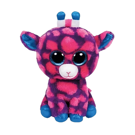 Peluche girafe TY rose et bleue