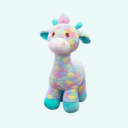 Peluche girafe arc-en-ciel