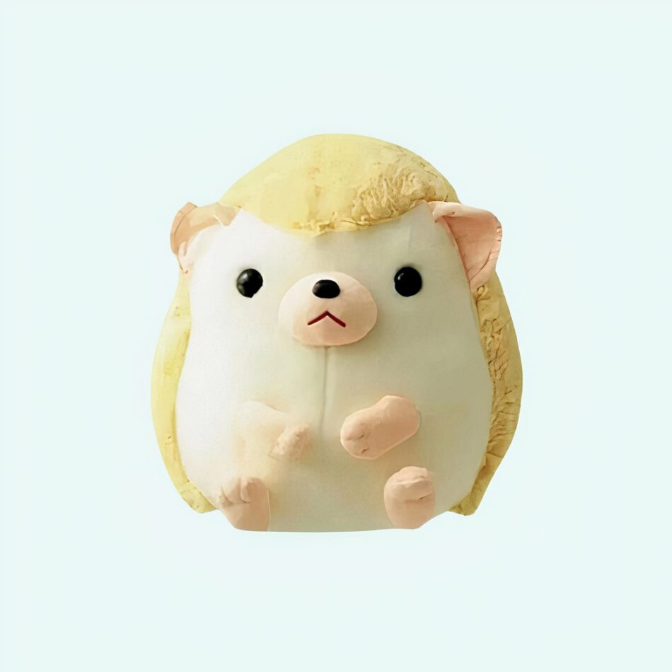 Peluche hérisson adorable jaune