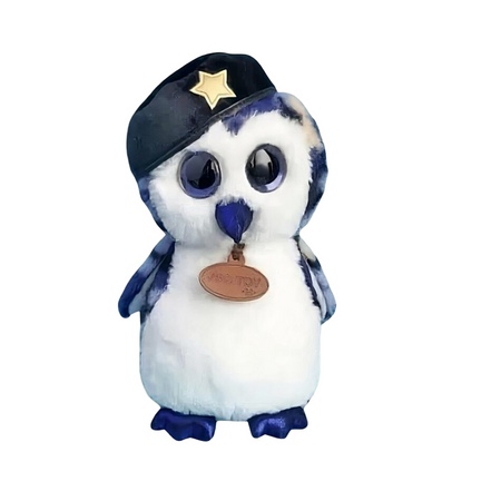 Peluche hibou militaire bleu