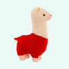 Peluche lama alpaga rouge