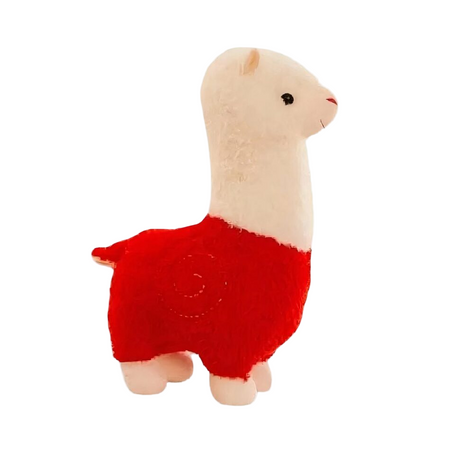 Peluche lama alpaga rouge