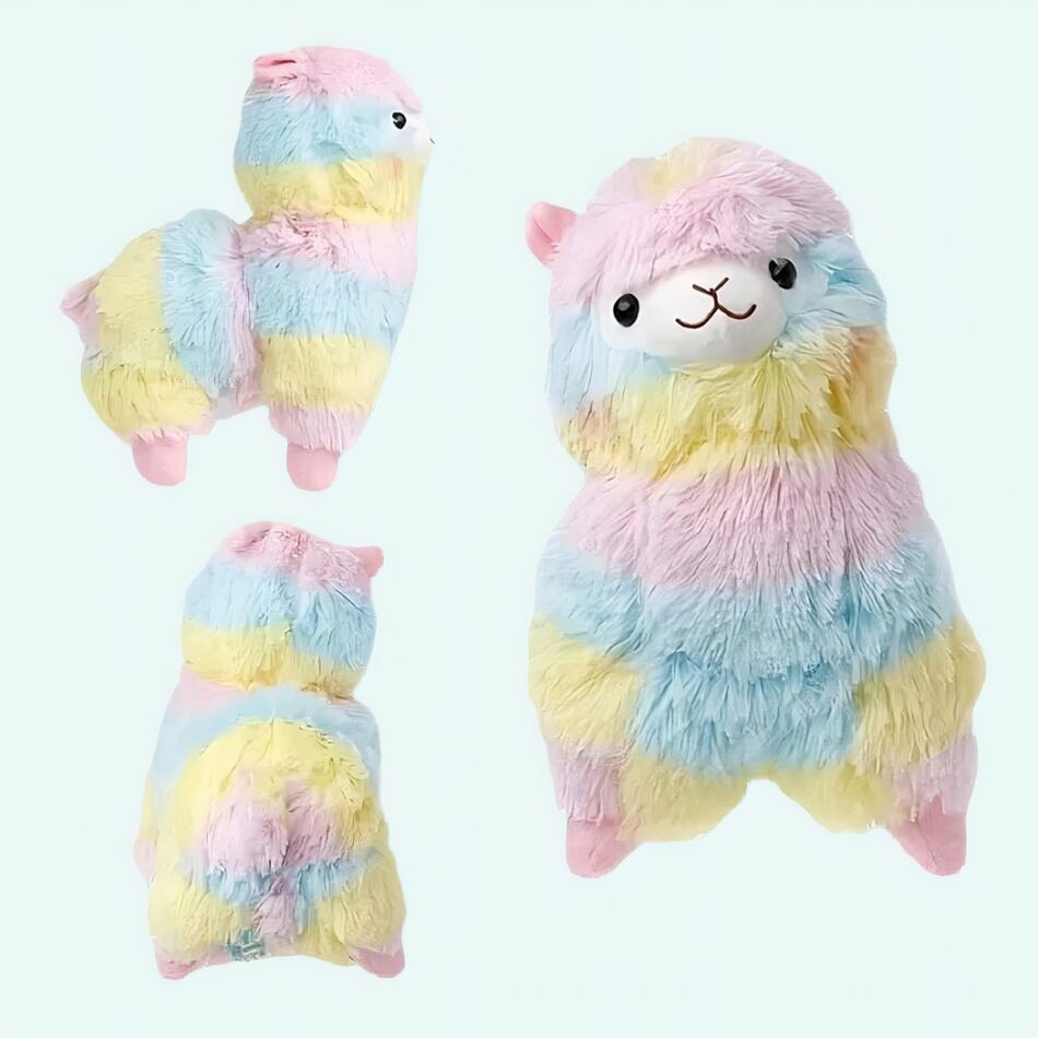 Peluche lama arc-en-ciel
