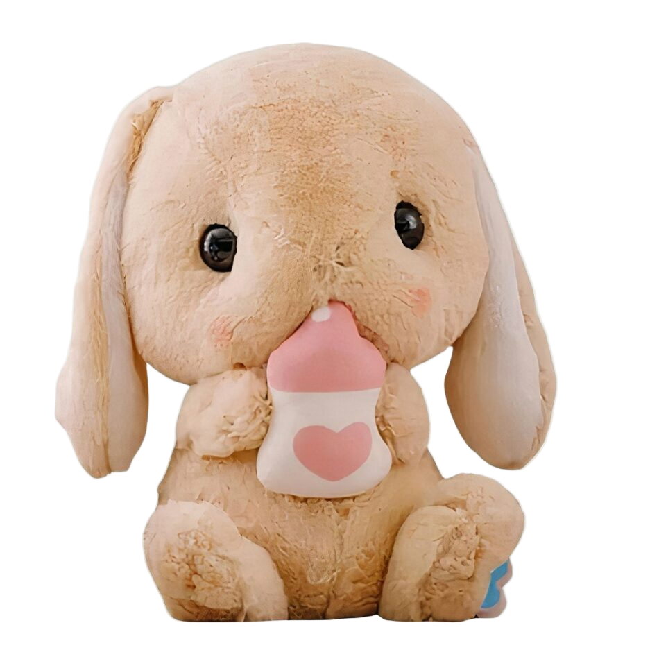 Peluche lapin avec biberon