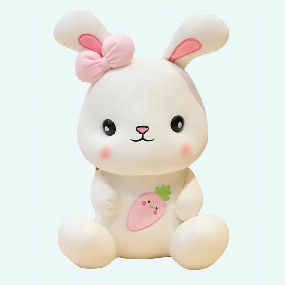 Peluche lapin blanc trop mimi