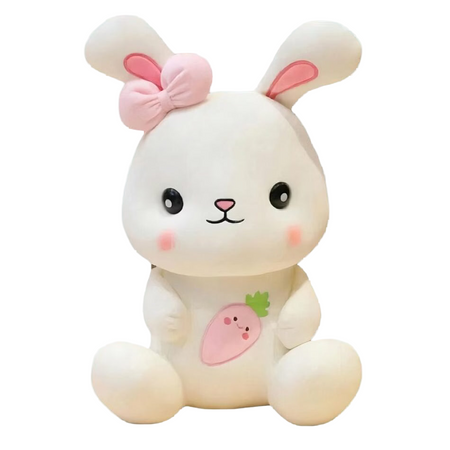 Peluche lapin blanc trop mimi