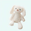 Soft white plush bunny stuffed toy with floppy ears.