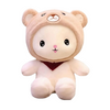 Peluche lapin bonnet ours