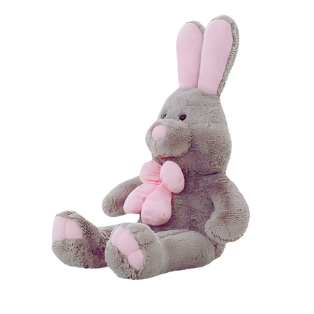 Peluche lapin gris géante