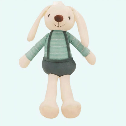 Peluche lapin tenue verte